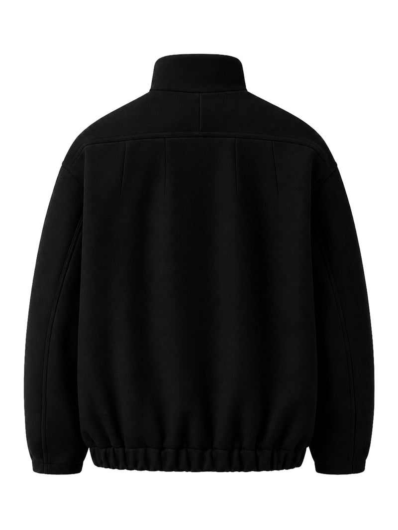 WOOL-BLEND BOMBER JACKET WITH HIGH COLLAR