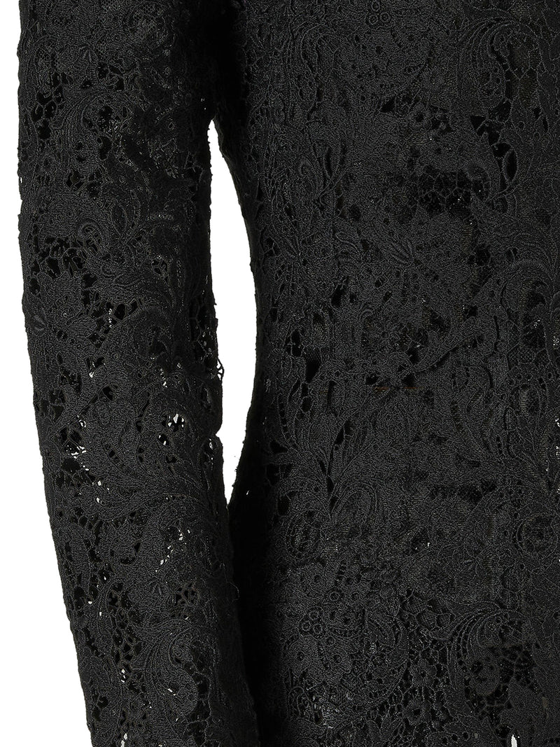 BLACK MACRAME LACE DRESS