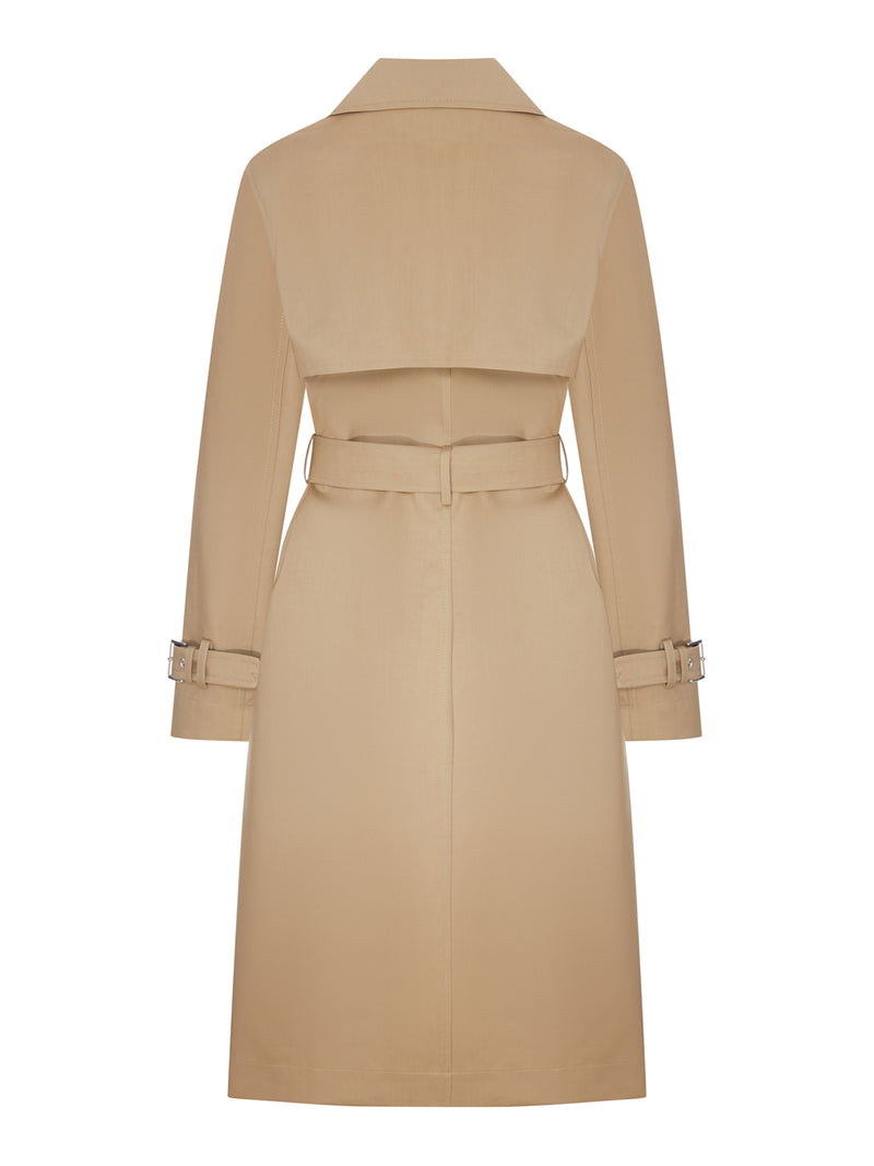 BEIGE BELTED TRENCH COAT