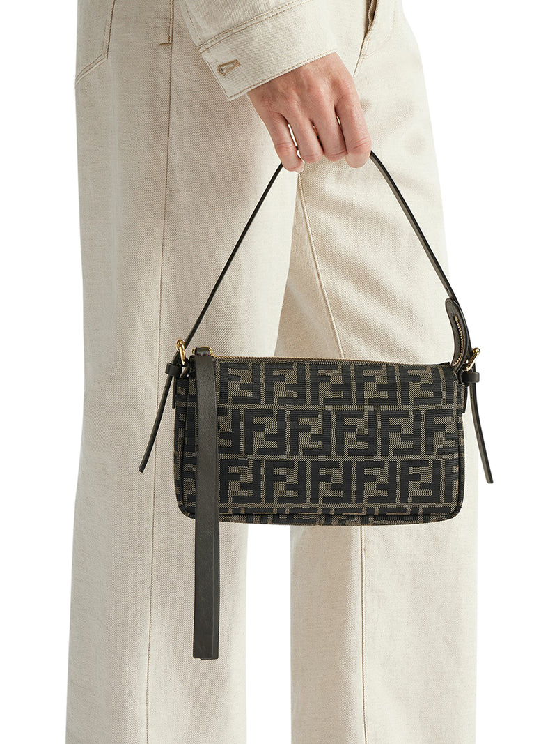 ZIP TOP SMALL BAG IN JACQUARD FABRIC ZUCCA FF