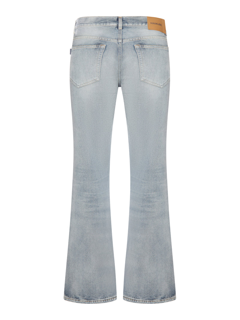 LIGHT-WASH DENIM FLARE JEANS