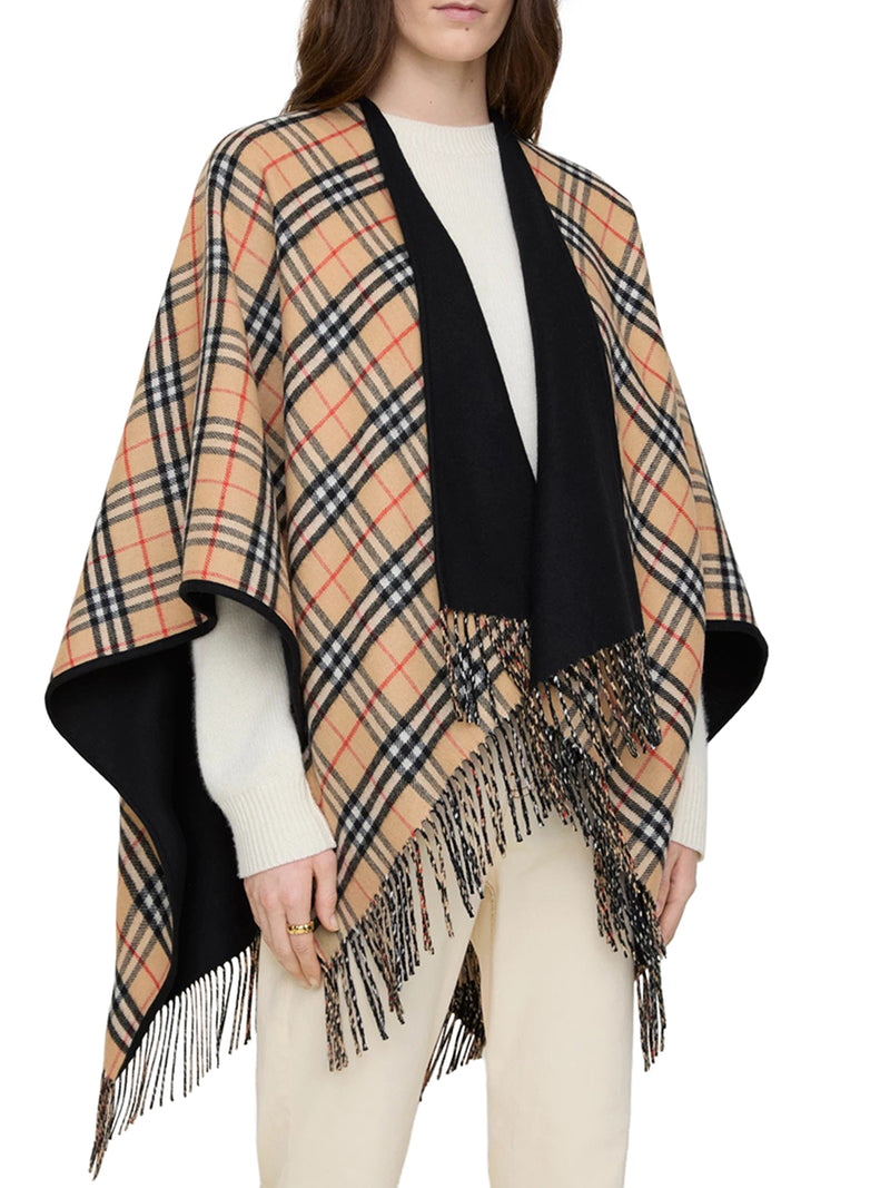 REVERSIBLE CHECK WOOL CAPELET