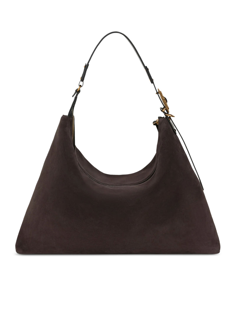 HOBO ROSETTE SUEDE BAG