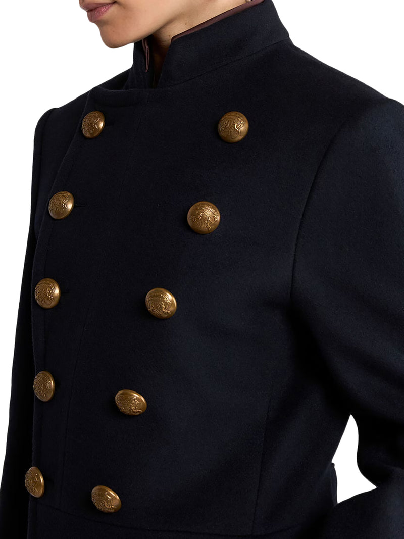 DOUBLE-BREASTED WOOL-BLEND COAT