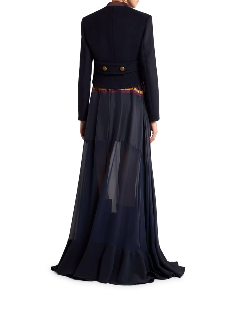 CROPPED WOOL-BLEND FELT JACKET WITH PEGASO BUTTONS