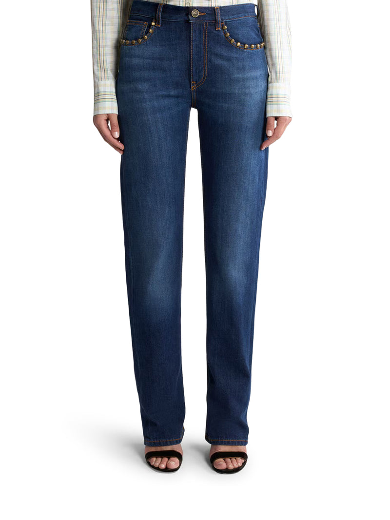STRAIGHT LEG JEANS WITH STUDS
