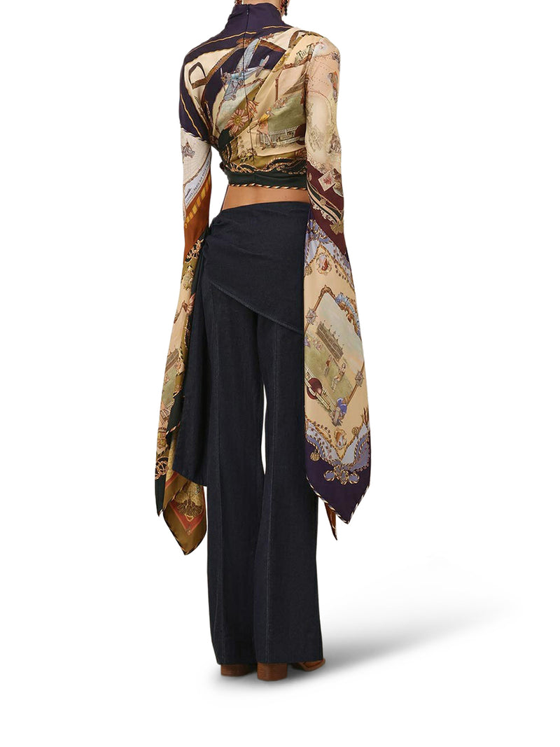 DRAPED TOP WITH VALIANT SCARF