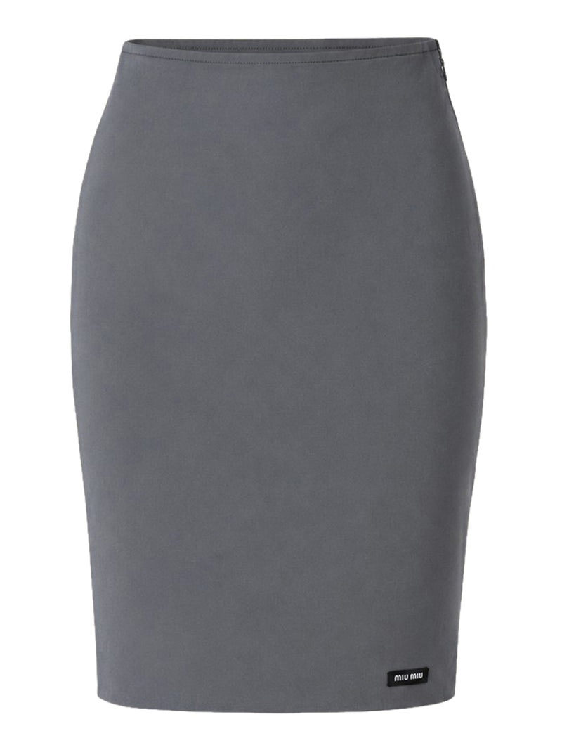 STRETCH POPLIN SKIRT