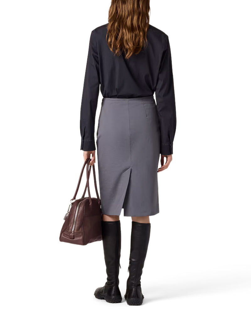 STRETCH POPLIN SKIRT