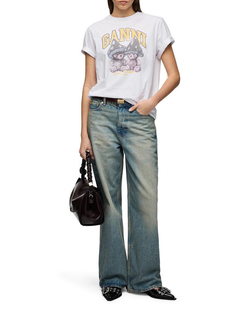 T-SHIRT WITH TEDDY MUSHROOMS PRINT