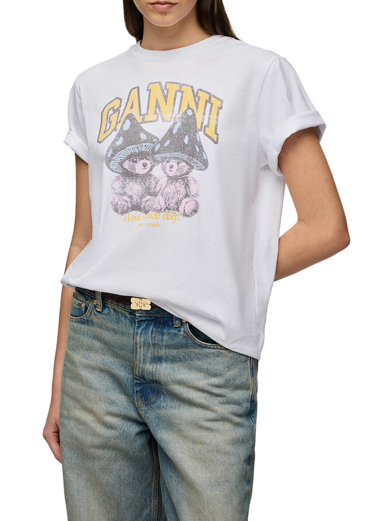 T-SHIRT WITH TEDDY MUSHROOMS PRINT