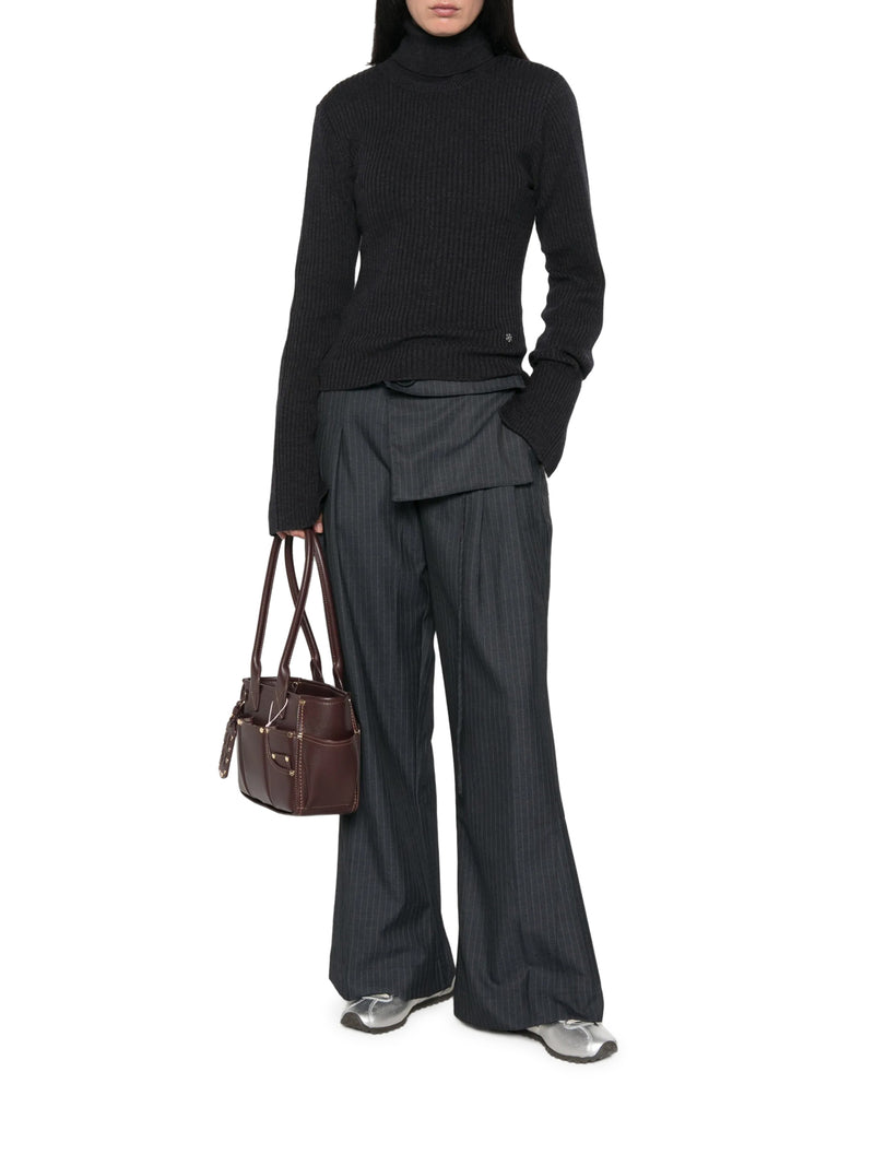 RIBBED MERINO WOOL TURTLENECK