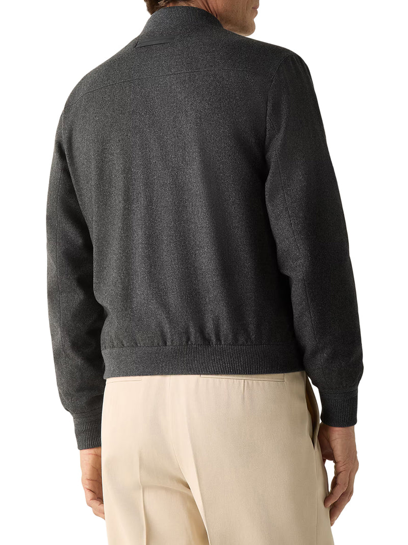 DARK GREY MULTI-MELANGE OASI CASHMERE ELEMENTS BOMBER JACKET