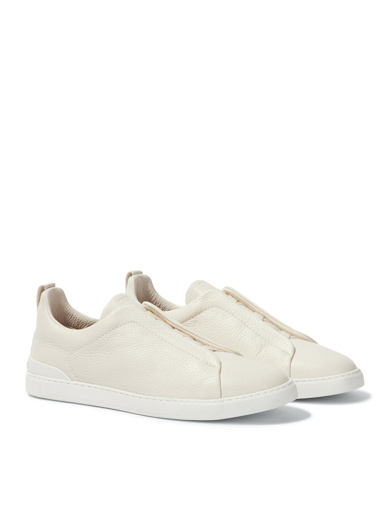 TRIPLE STITCH WHITE LEATHER SNEAKER