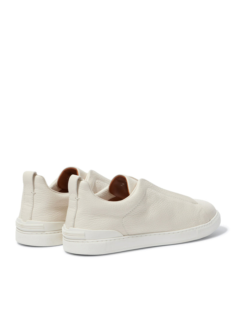 TRIPLE STITCH WHITE LEATHER SNEAKER