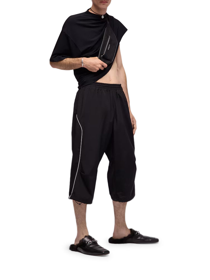 COTTON AND NYLON BERMUDA SHORTS WITH EMBROIDERY