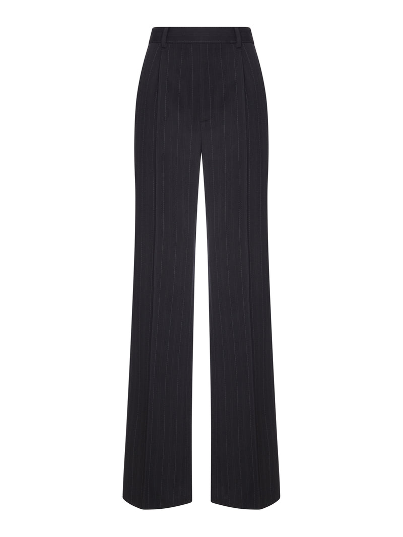 PINSTRIPED CRÊPE TAILORED TROUSERS