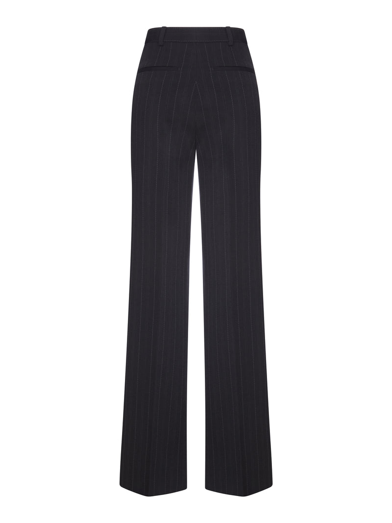 PINSTRIPED CRÊPE TAILORED TROUSERS