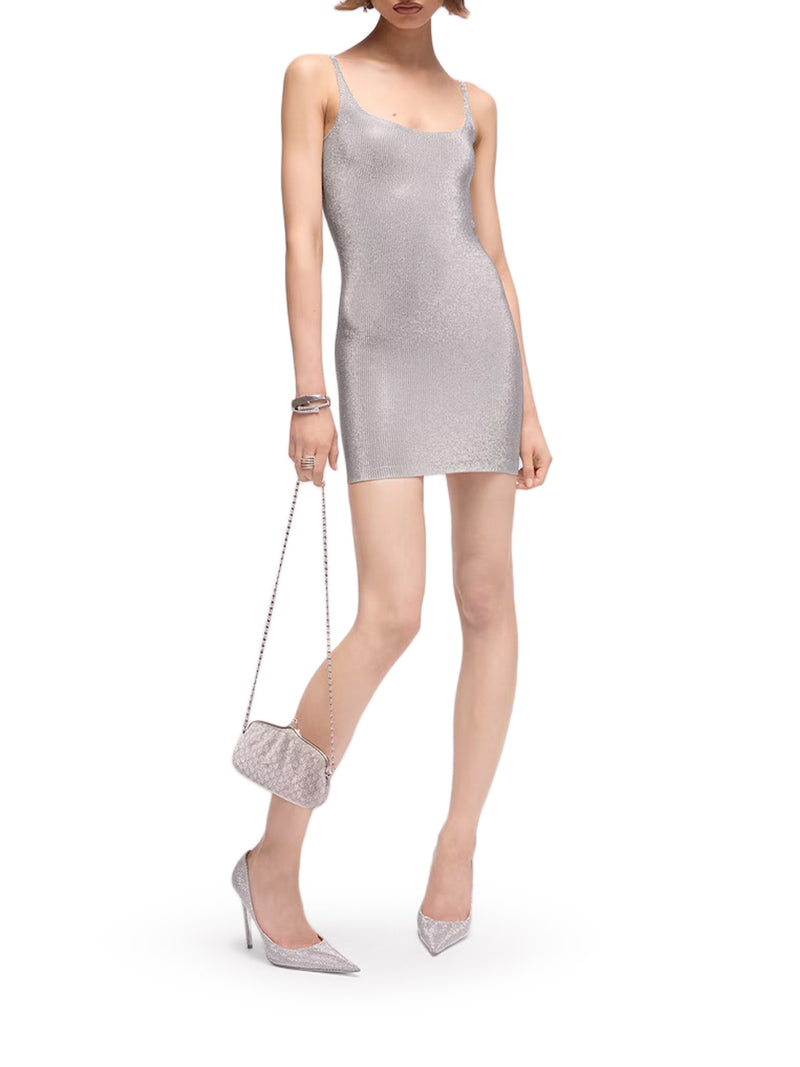 STRETCH NYLON JERSEY DRESS WITH CRYSTALS