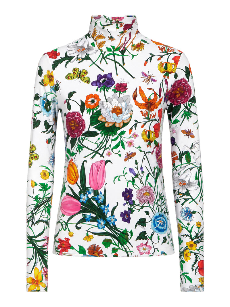 PRINTED T-SHIRT IN NYLON JERSEY