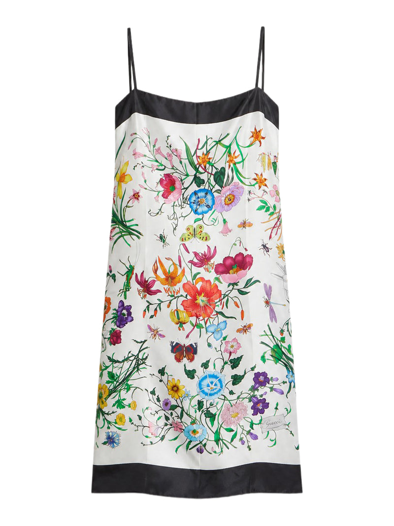 PRINTED SILK TWILL DRESS