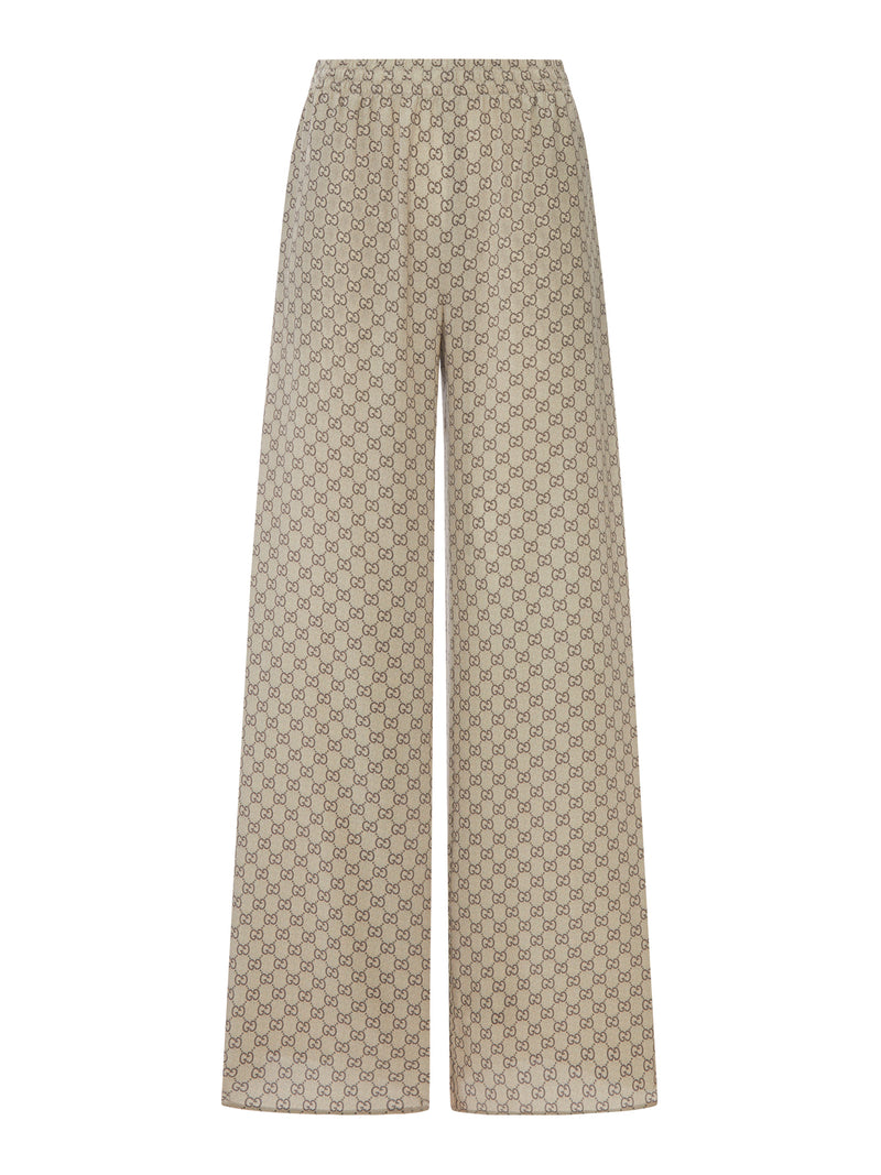 PRINTED SILK LEISURE TROUSERS