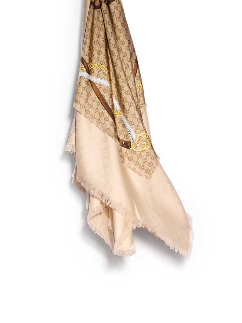 GG WOOL SILK JACQUARD CAPE