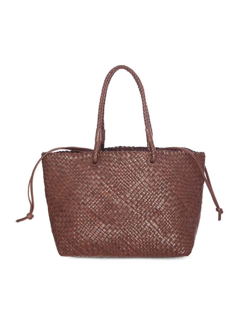 WOVEN LEATHER TOTE BAG
