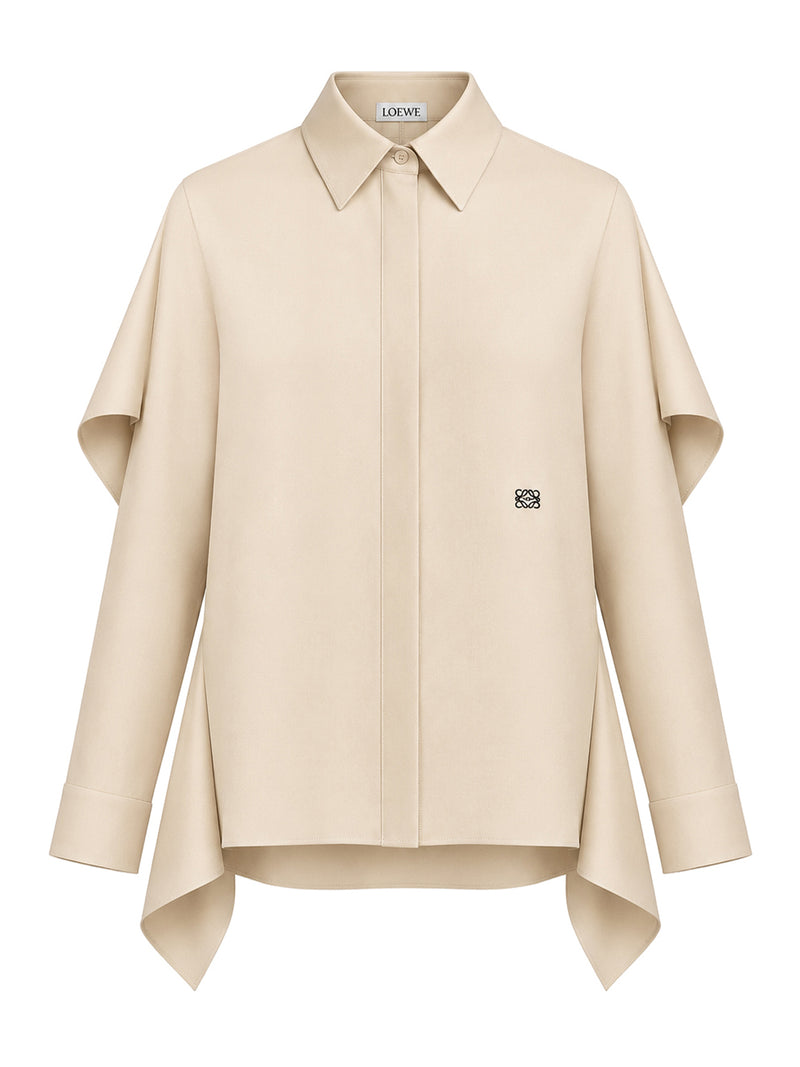 SILK TWILL SHIRT WITH SOFT PANEL