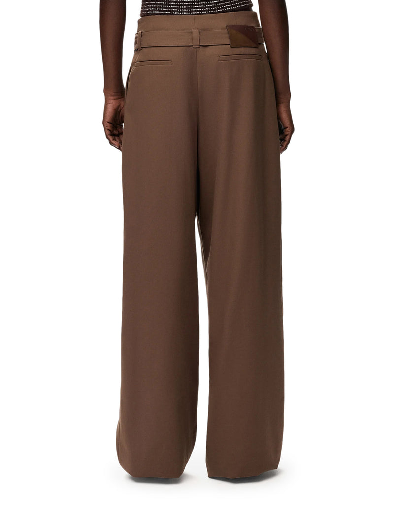 COTTON TROUSERS WITH ASYMMETRIC DRAPING