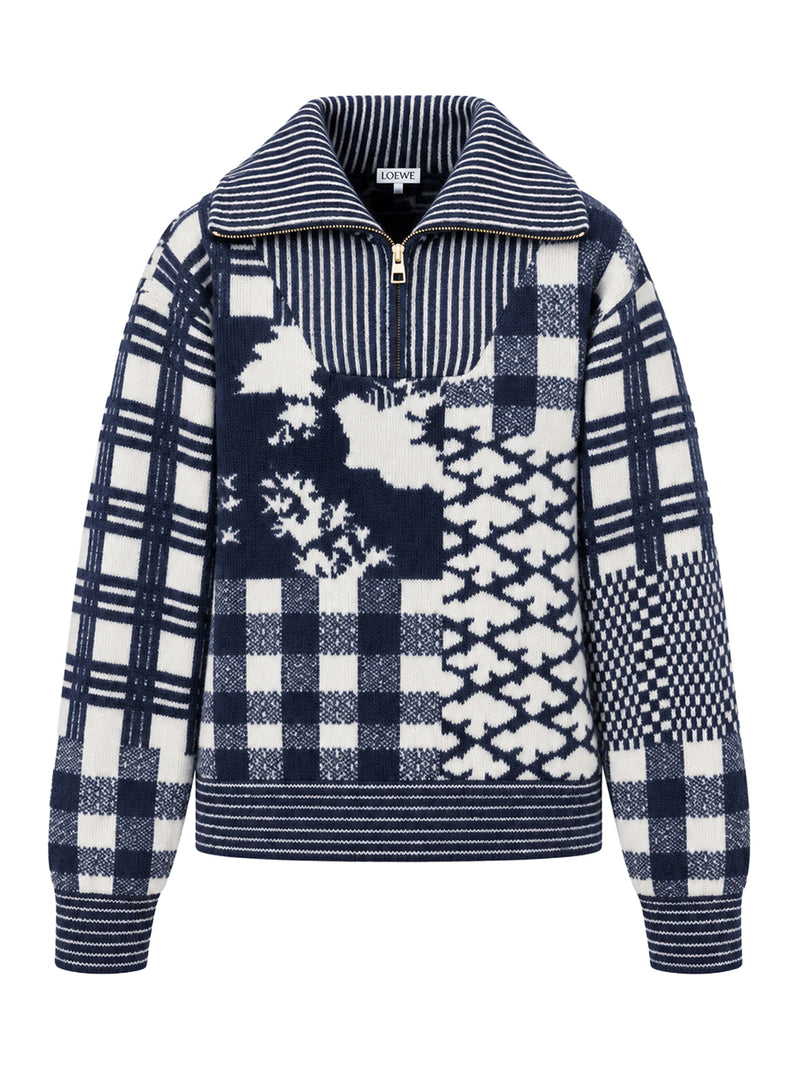 MID-WEIGHT DOUBLE-FACED WOOL JACQUARD SWEATER