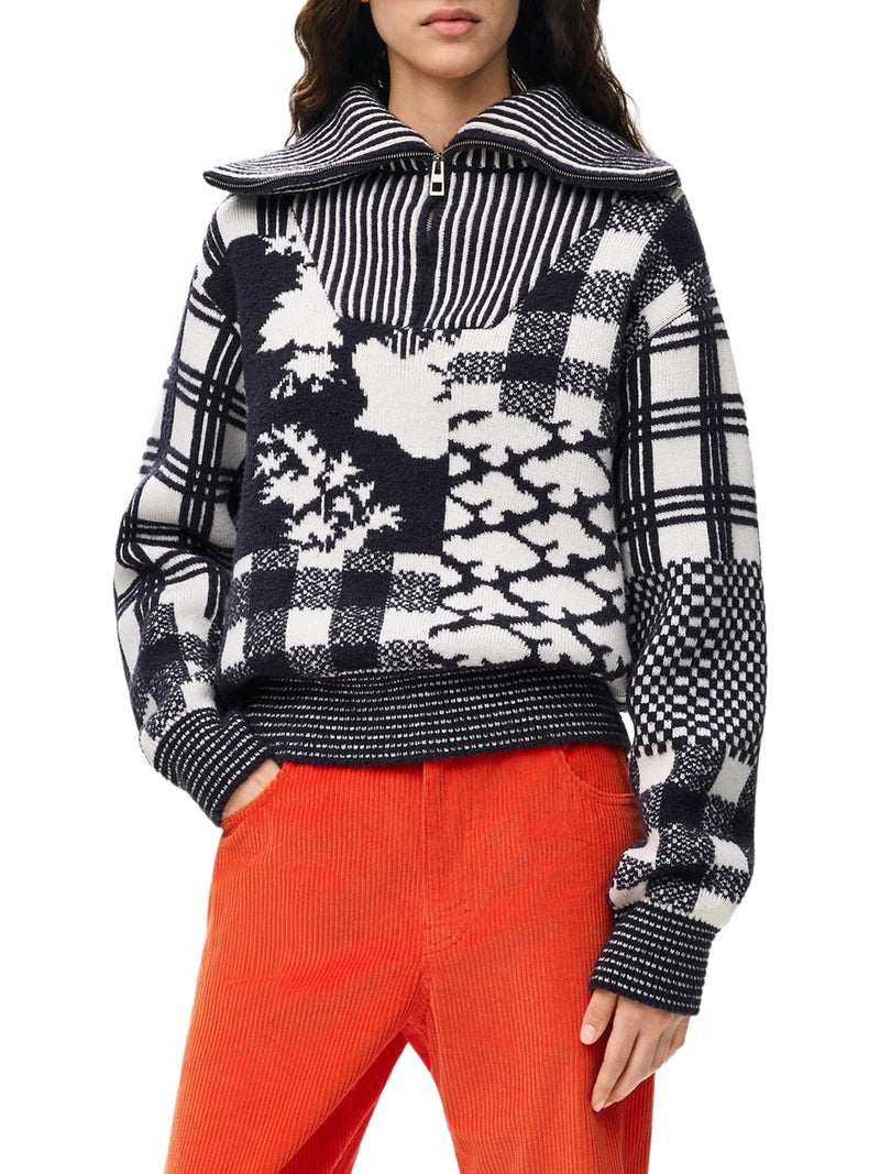 MID-WEIGHT DOUBLE-FACED WOOL JACQUARD SWEATER