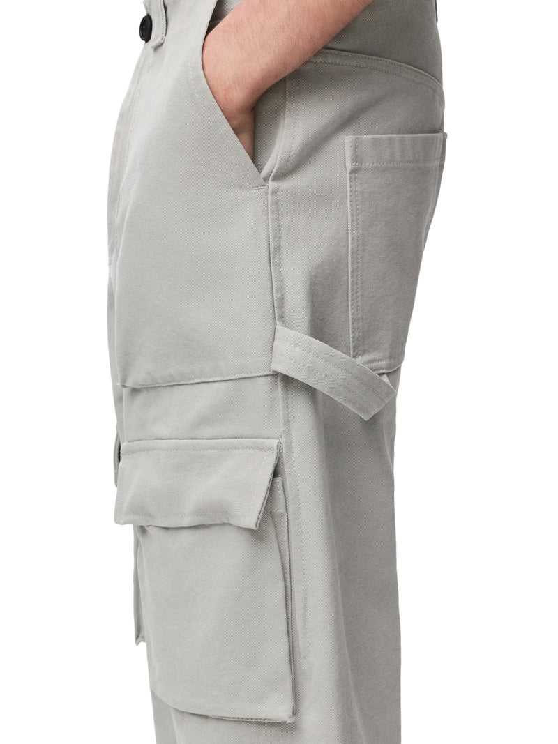 COTTON CANVAS CARGO TROUSERS WITH THREAD DETAILING