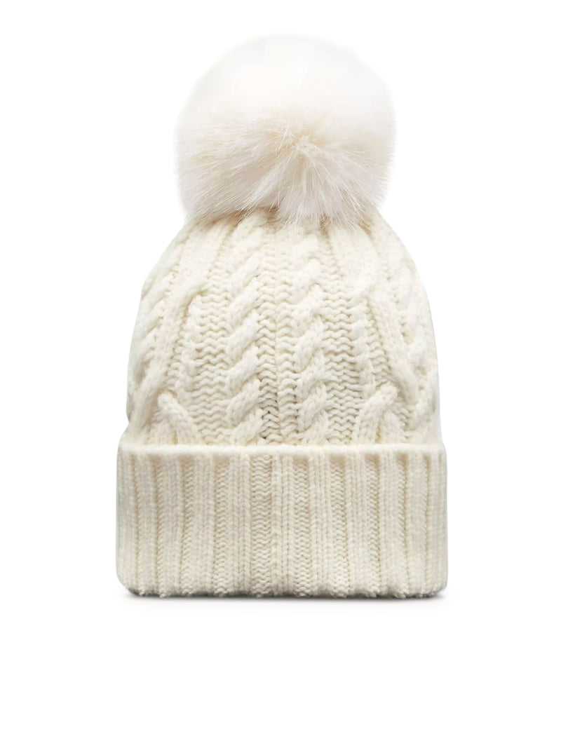WOOL AND CASHMERE BLEND HAT WITH POM POM