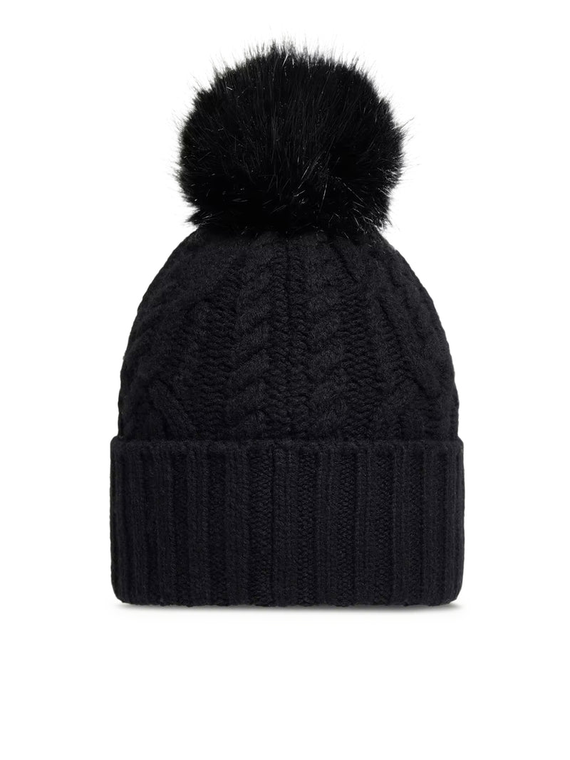 WOOL AND CASHMERE BLEND HAT WITH POM POM