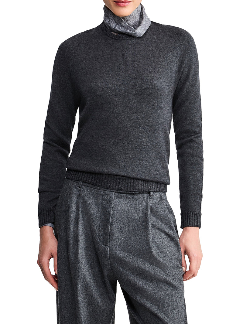 ANTHRACITE GREY CREW-NECK SWEATER