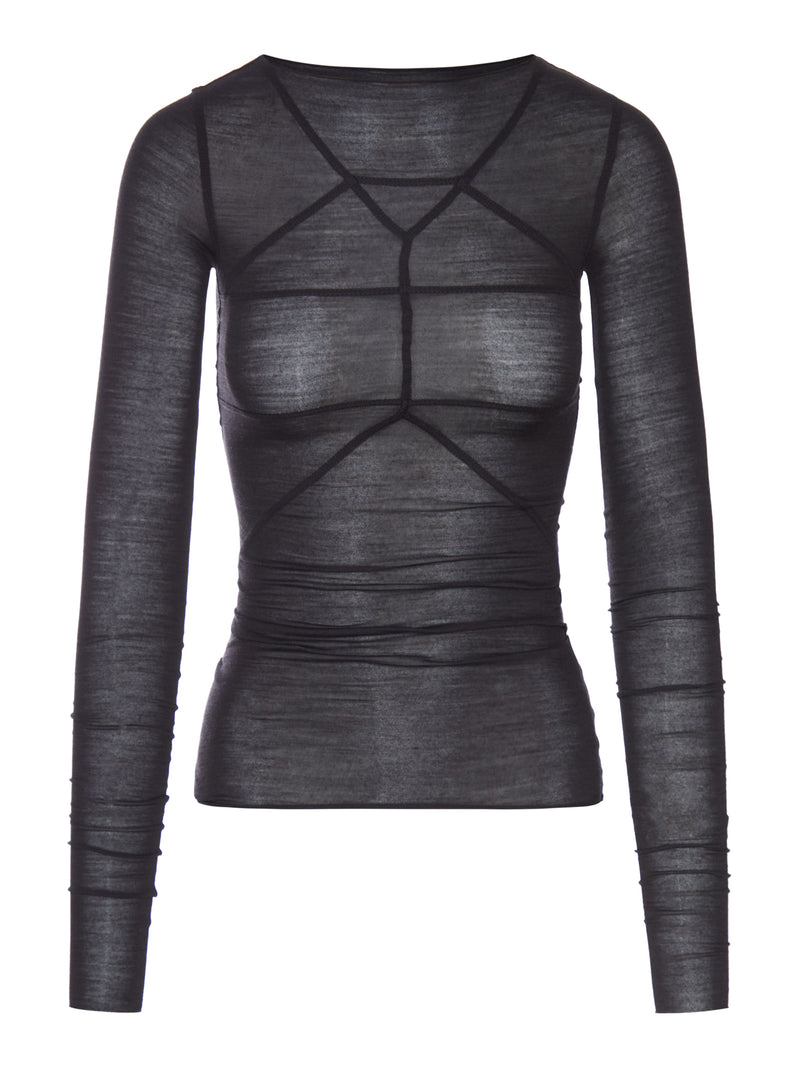 TEMPLE T-SHIRT IN WOOL AND SILK BLEND