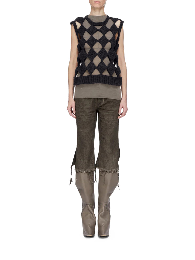 OPENWORK CASHMERE-SILK BLEND SARUTANYA TOP