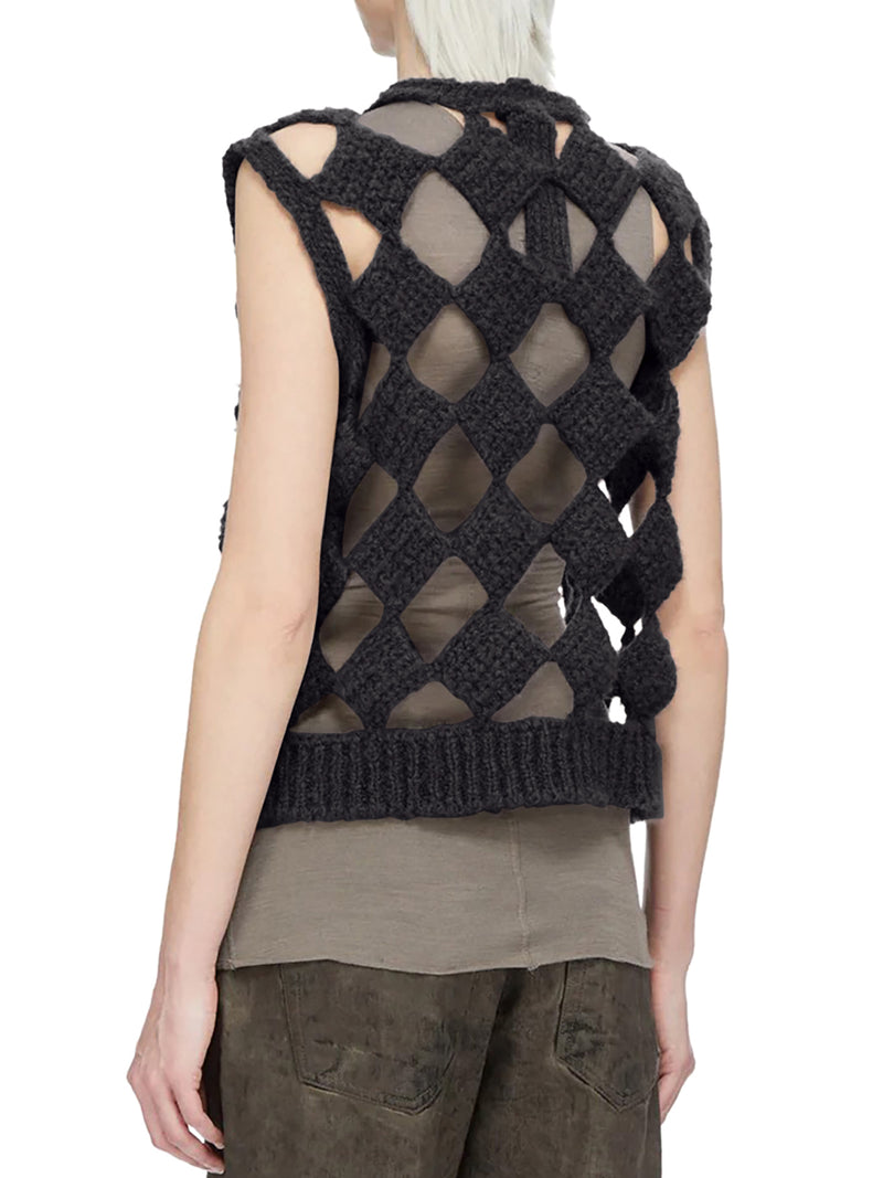 OPENWORK CASHMERE-SILK BLEND SARUTANYA TOP