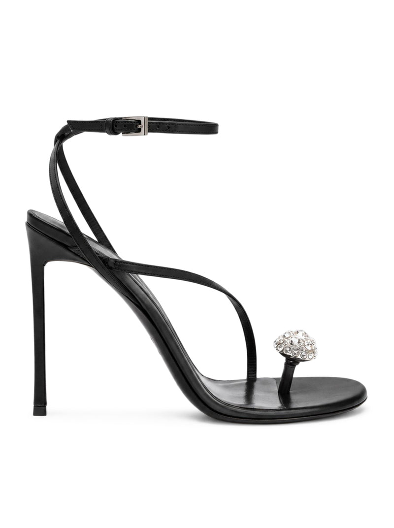 CASSIA SATIN AND CRYSTAL ANKLE-STRAP SANDALS