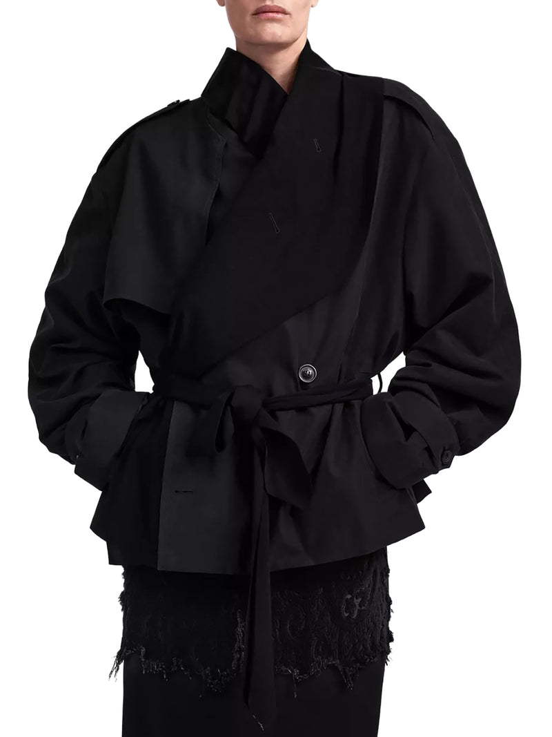 SHORT DRAPED TRENCH COAT
