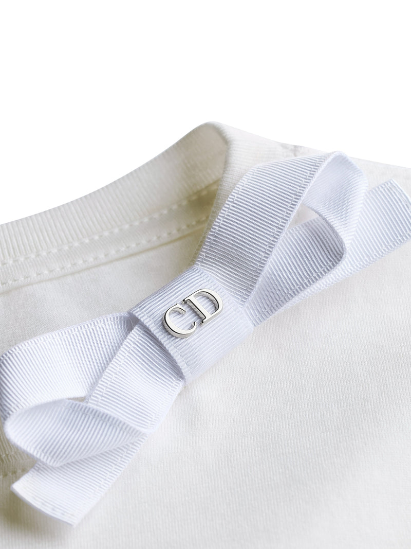 FITTED WHITE COTTON JERSEY T-SHIRT