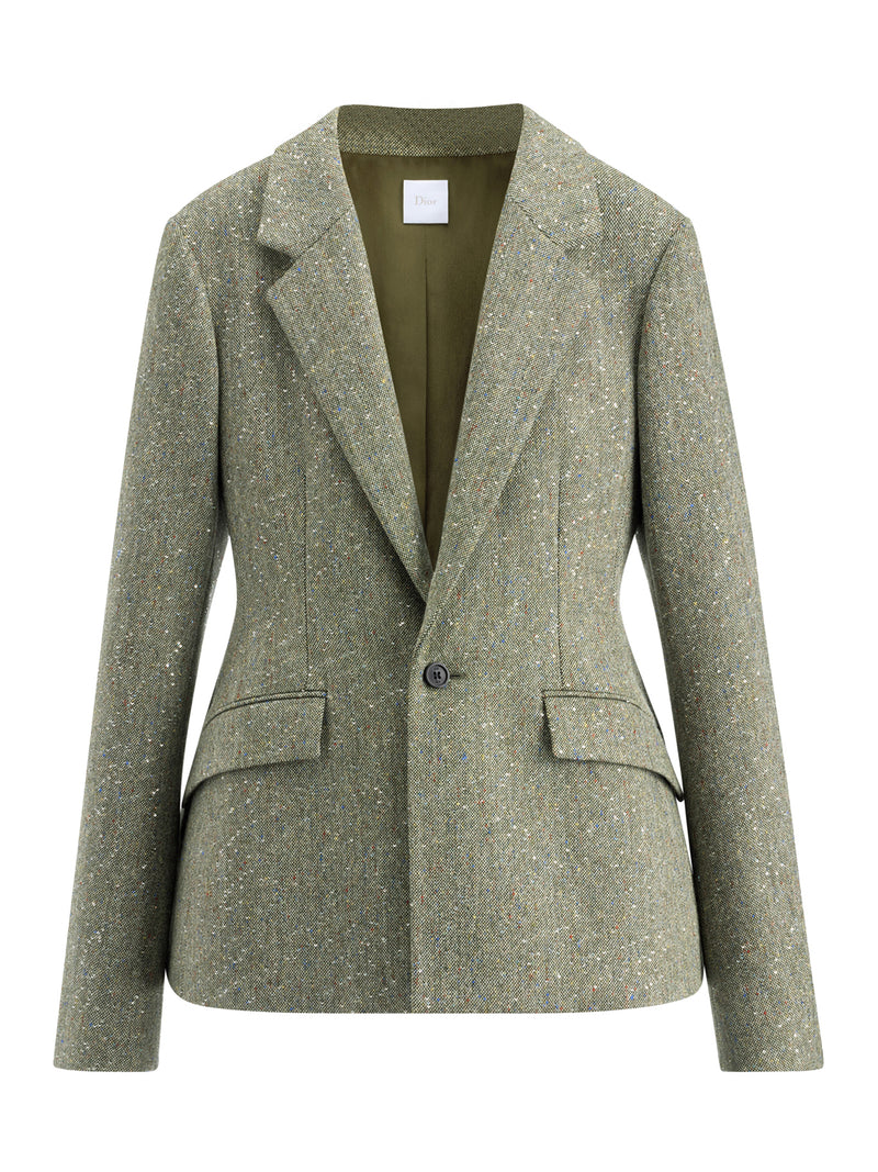 DONEGAL TWEED BAR JACKET EMBROIDERED WITH MULTICOLORED SEQUINS