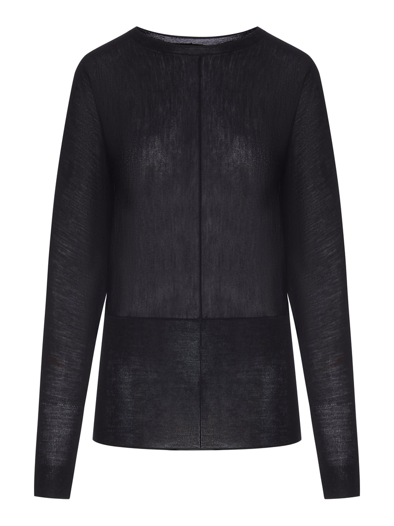 LIGHTWEIGHT SEMI-TRANSPARENT LONG-SLEEVED SWEATER