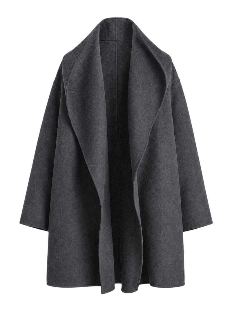 HOODED WRAP COAT