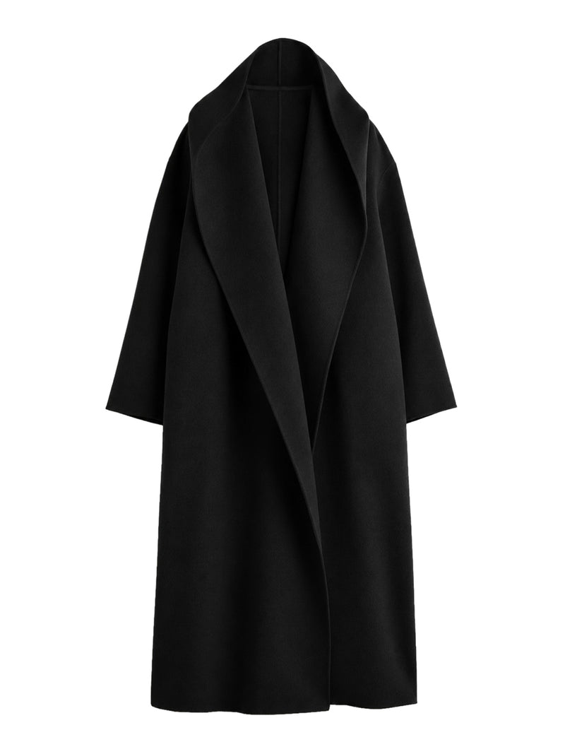 LONG WOOL COAT WITH HOOD