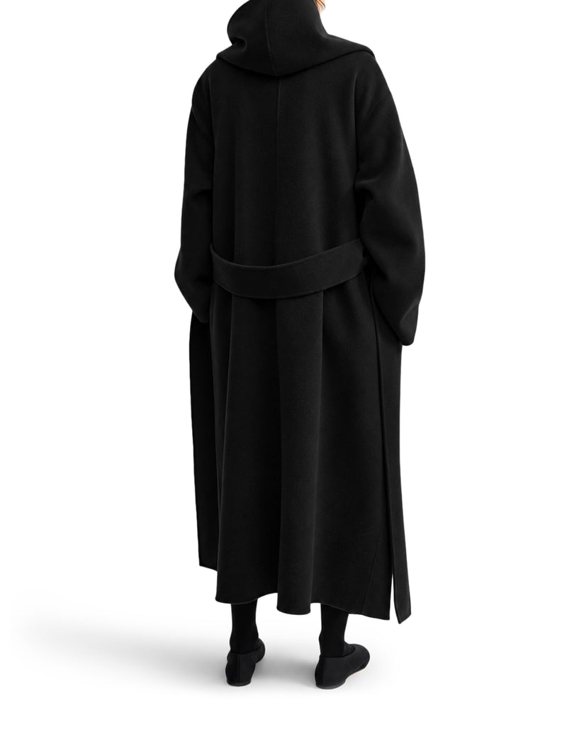 LONG WOOL COAT WITH HOOD