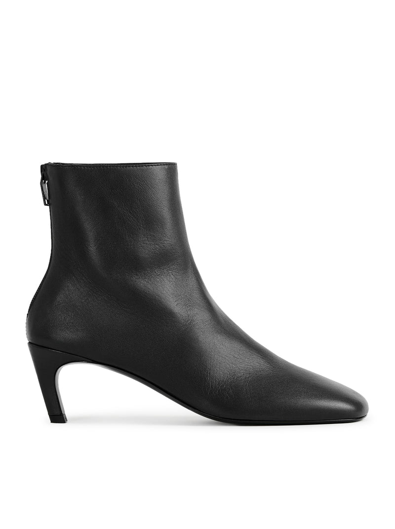 NAPPA MID-HEEL BOOTS BLACK