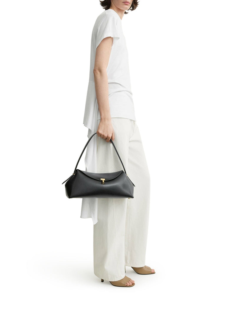 T-LOCK LEATHER SHOULDER BLACK