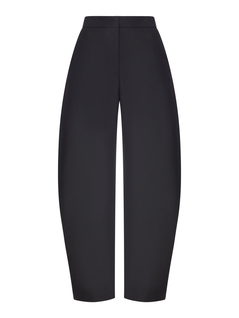 CURVED-LEG TROUSERS